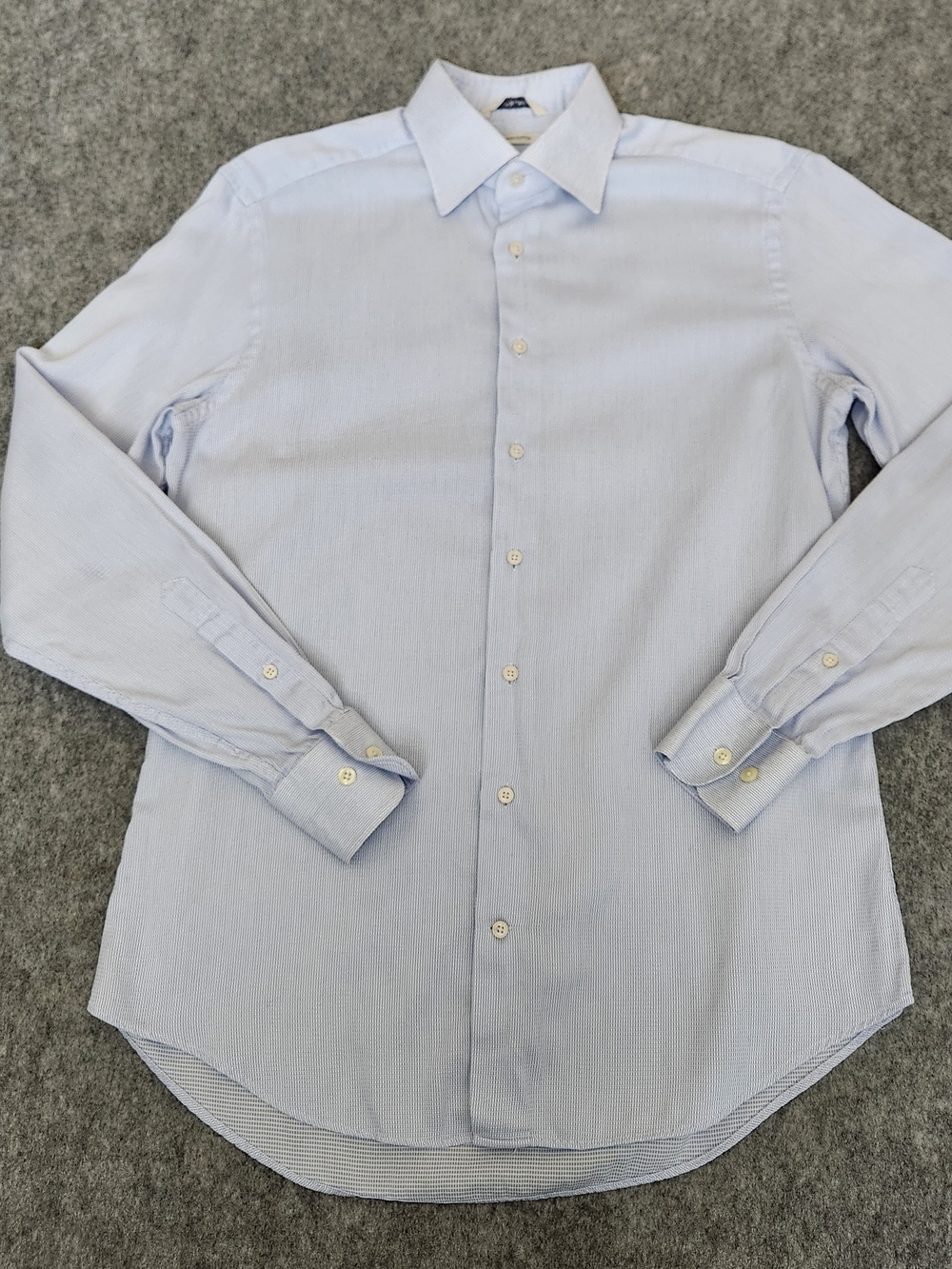 Suitsupply Egyptian Cotton Dress Shirt Men's M 15 3/4 Blue Geometric Button Up